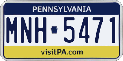 PA license plate MNH5471
