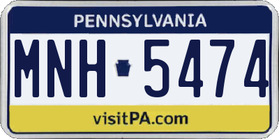 PA license plate MNH5474