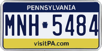PA license plate MNH5484