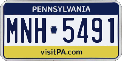 PA license plate MNH5491