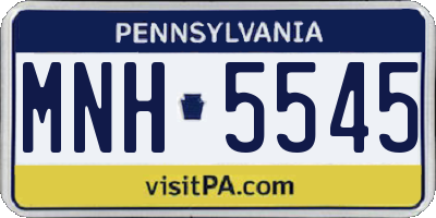 PA license plate MNH5545