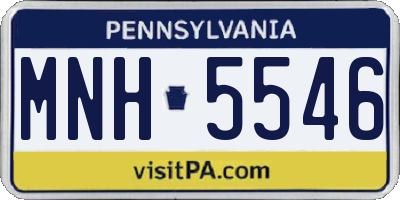 PA license plate MNH5546