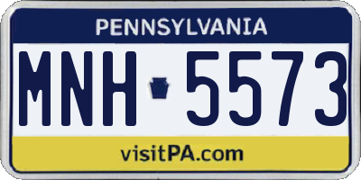 PA license plate MNH5573