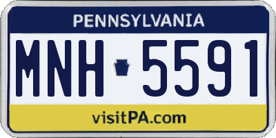 PA license plate MNH5591