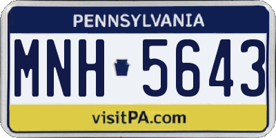 PA license plate MNH5643