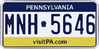PA license plate MNH5646