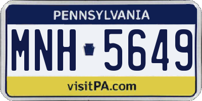 PA license plate MNH5649