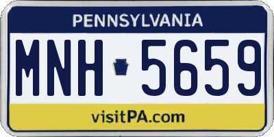 PA license plate MNH5659