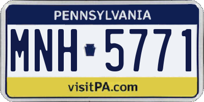 PA license plate MNH5771