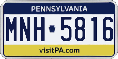 PA license plate MNH5816