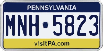 PA license plate MNH5823