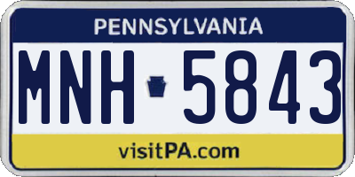 PA license plate MNH5843