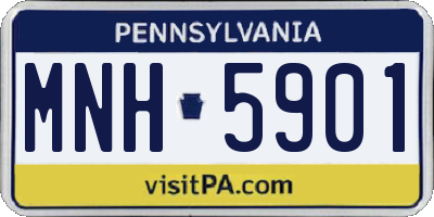 PA license plate MNH5901