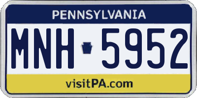 PA license plate MNH5952