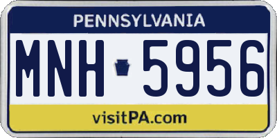 PA license plate MNH5956
