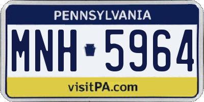 PA license plate MNH5964