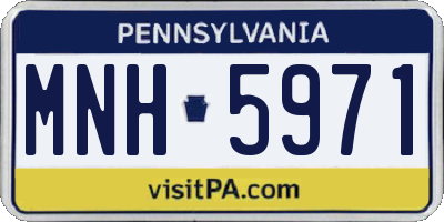 PA license plate MNH5971