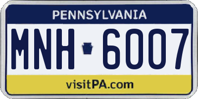 PA license plate MNH6007