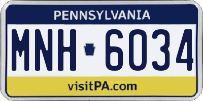 PA license plate MNH6034