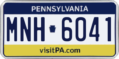 PA license plate MNH6041