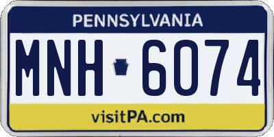 PA license plate MNH6074