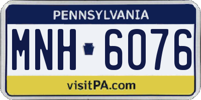 PA license plate MNH6076