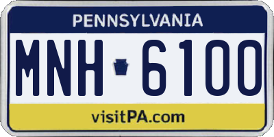 PA license plate MNH6100