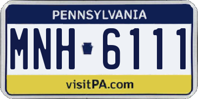 PA license plate MNH6111