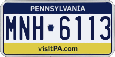 PA license plate MNH6113