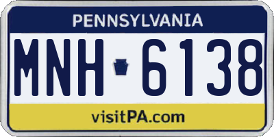 PA license plate MNH6138