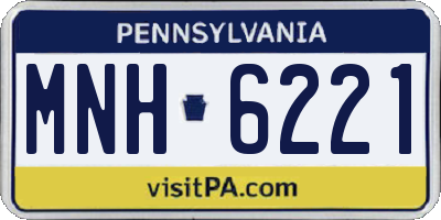 PA license plate MNH6221
