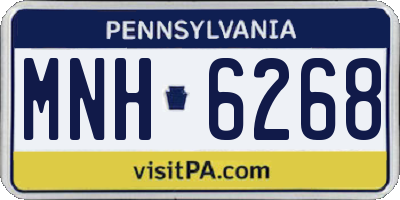 PA license plate MNH6268