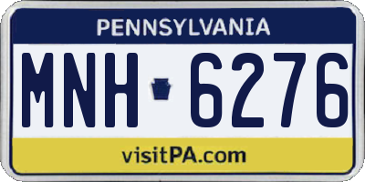 PA license plate MNH6276