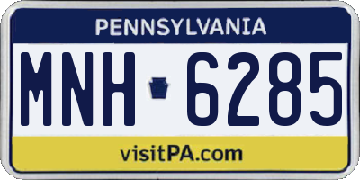 PA license plate MNH6285