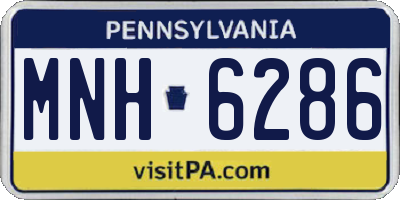 PA license plate MNH6286