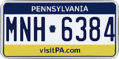 PA license plate MNH6384