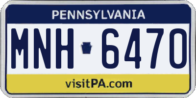 PA license plate MNH6470