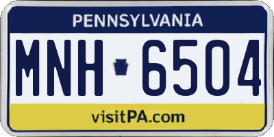PA license plate MNH6504
