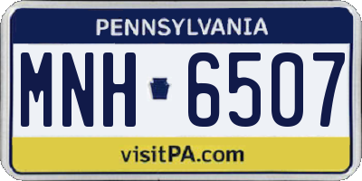 PA license plate MNH6507