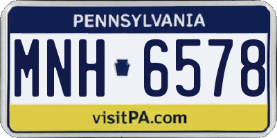 PA license plate MNH6578
