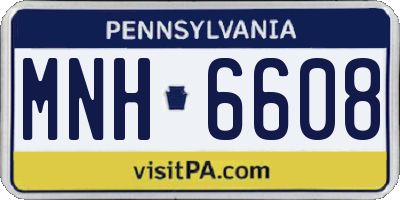 PA license plate MNH6608