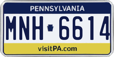 PA license plate MNH6614