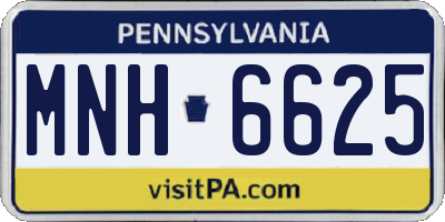 PA license plate MNH6625