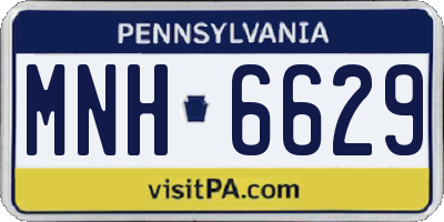 PA license plate MNH6629