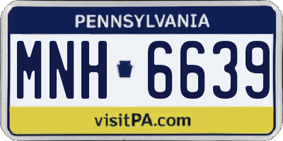 PA license plate MNH6639