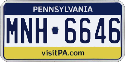 PA license plate MNH6646
