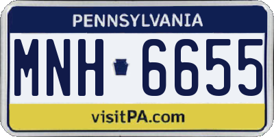 PA license plate MNH6655