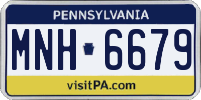 PA license plate MNH6679