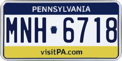 PA license plate MNH6718