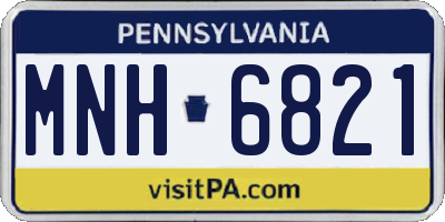 PA license plate MNH6821